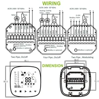 ZIGBEE WIFI Central Air Conditioner Thermostat Temperature Controller 2 Pipe 4 Pipe 3 Speed Fan Coil Unit Heating And Cooling 6