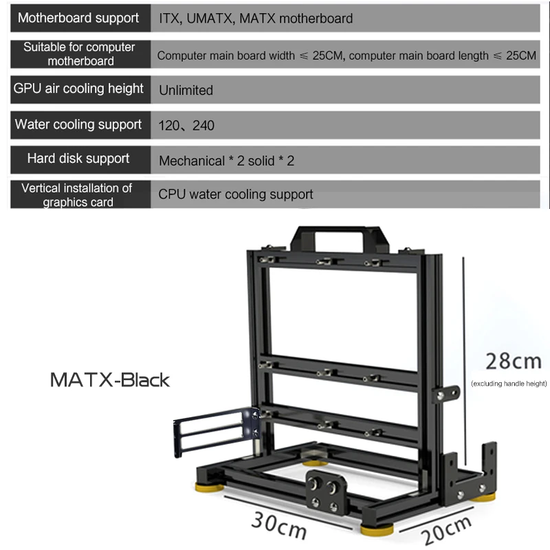 Enhanced Gaming PC Cabinet with DIY Open Chassis Design and Water Cooling Capability