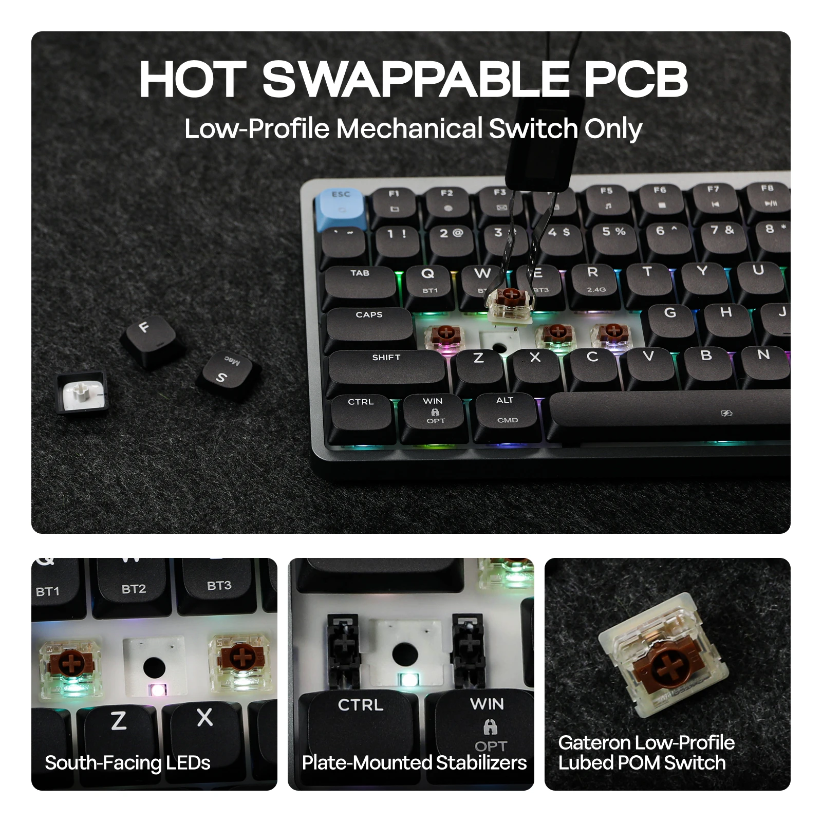 EPOMAKER LUMA84 QMK/VIA 75% QWERTY Layout Hot-Swap Gasket-Mounted