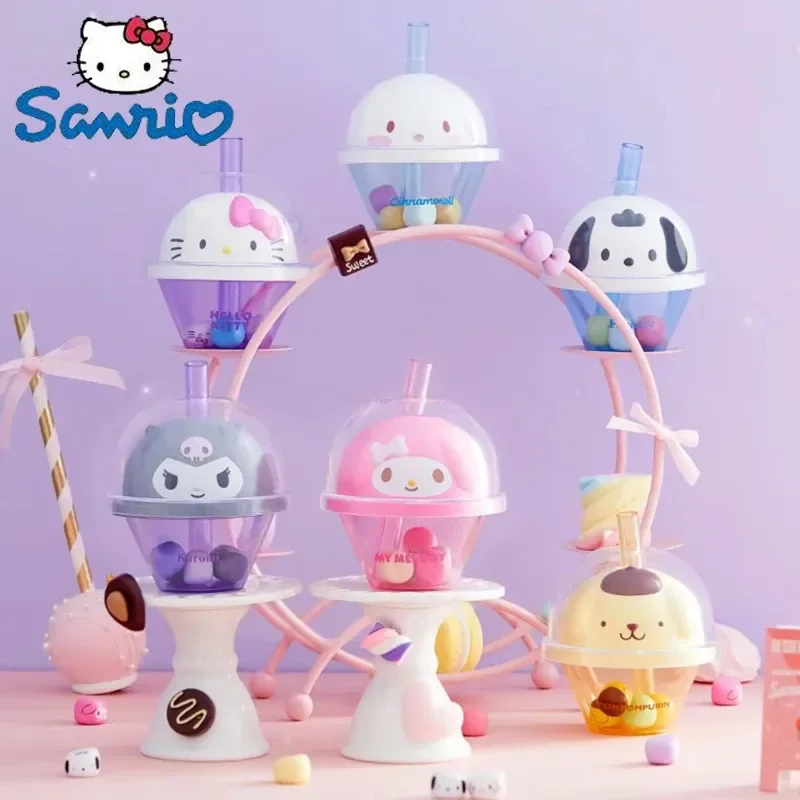 

Sanrio Bubble Tea Series Figure Hello Kitty Kuromi My Melody Cinnamoroll Purin Pochacco Action Figurine Anime Kawaii Model Toy