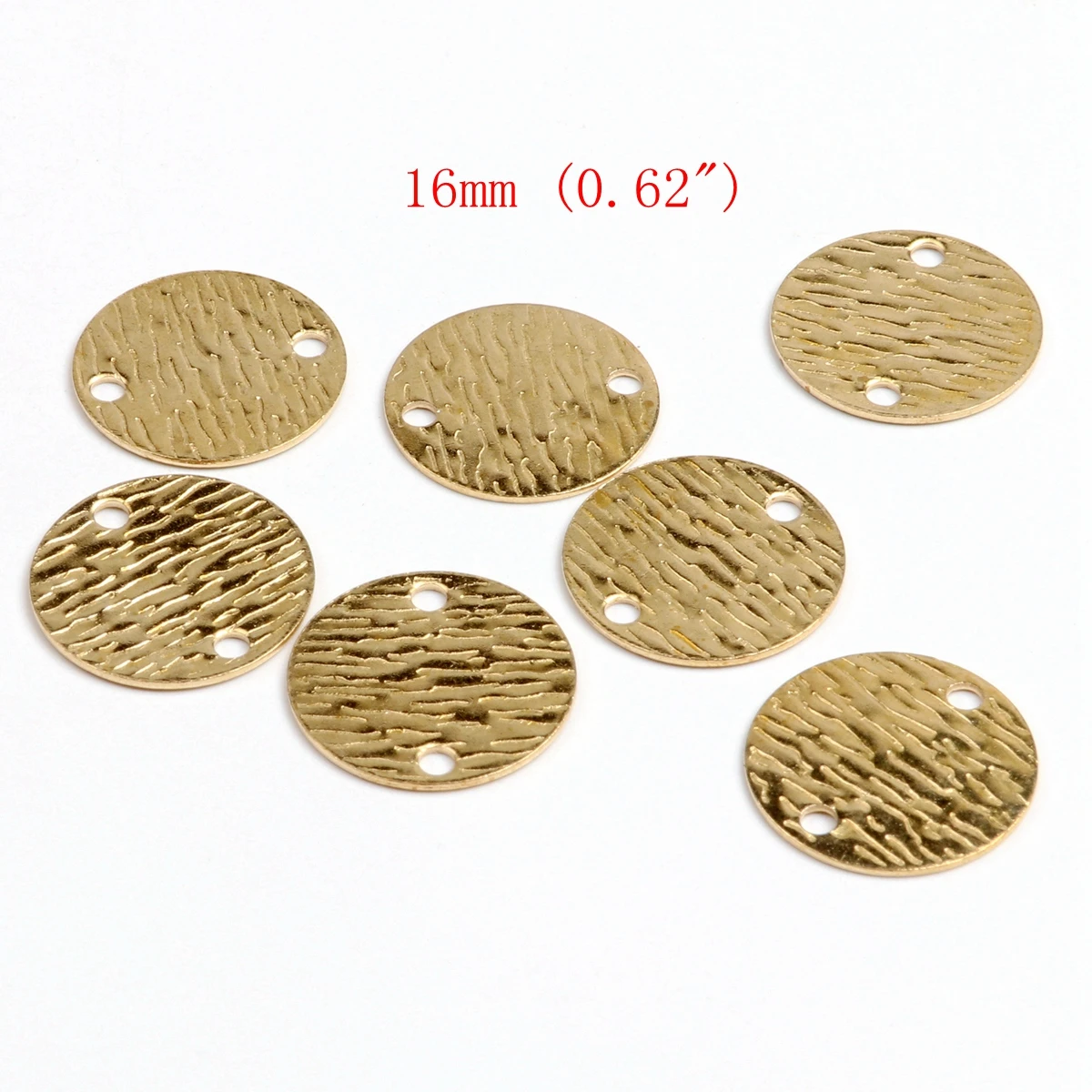 Gehämmerte Messing-Charms, Münzförmiger Verbinder, Zubehör für DIY-Ohrringe, Halskette, Armband, DIY-Herstellung, Schmuckzubehör – Detail 12