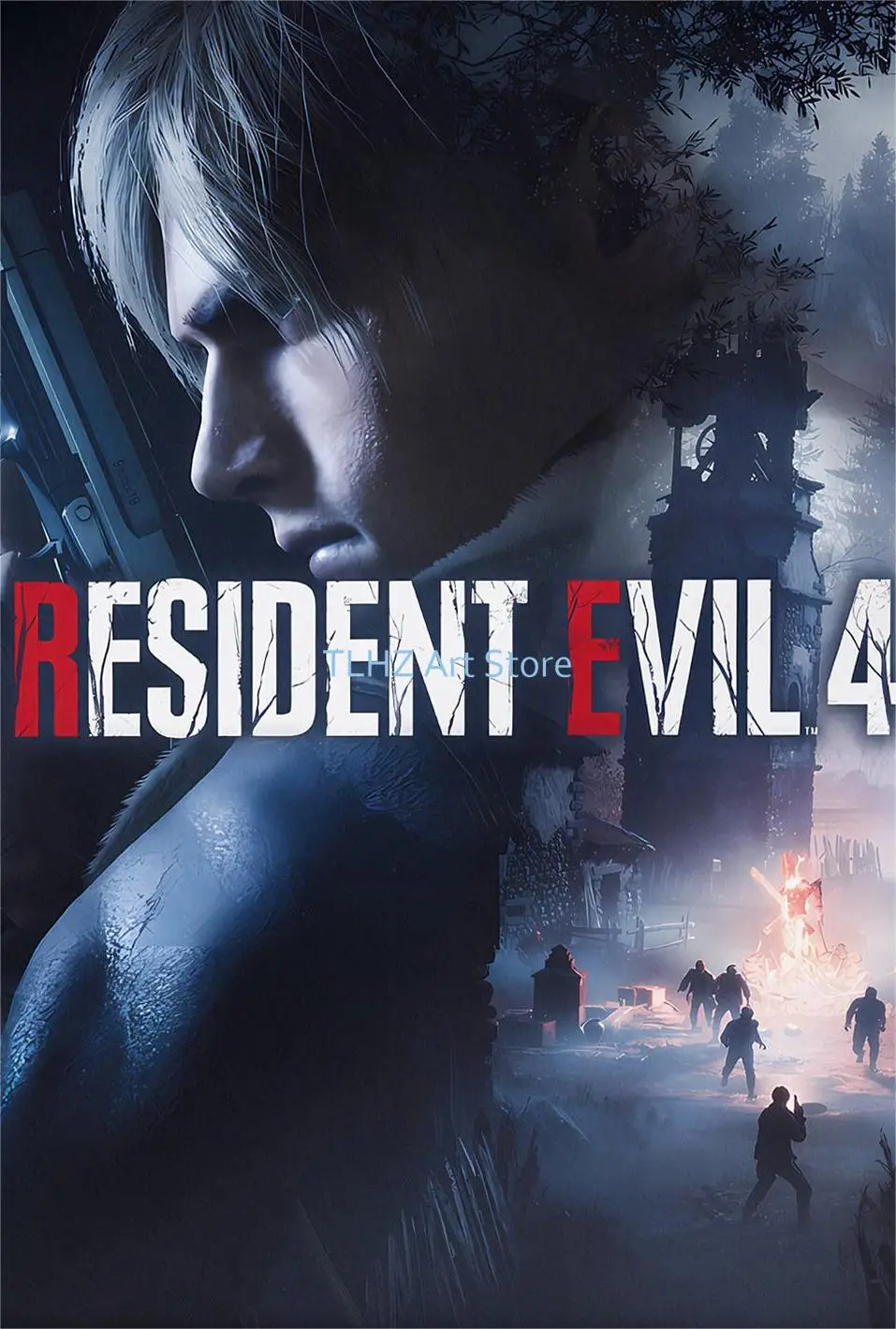 thumbnail image 1 of Pósteres y grabados del videojuego retro de moda R-Resident Leon Kennedy Evil, impresión en lienzo, arte de pared, imagen para decoración de sala de estar, regalo, 1 of 5