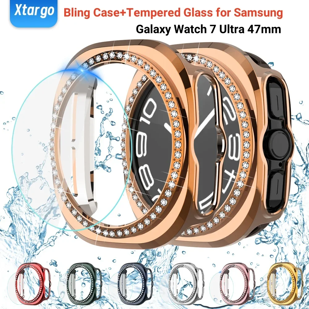 Case Tempered Glass for Samsung Galaxy Watch 7 Ultra 47mm Fashion Diamond PC Protective Cover apple watch screen protector watch screen protector case watch screen protector apple watch screen protector case watch protective case watch cover watch protective cover apple watch case tpu protective case bumper protective case