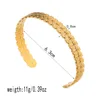 Women's Retro Adjustable Leaf Shaped Bangle Bracelet, Non Fading Exaggerated Stainless Steel Gold Color Metal Bracelet 4