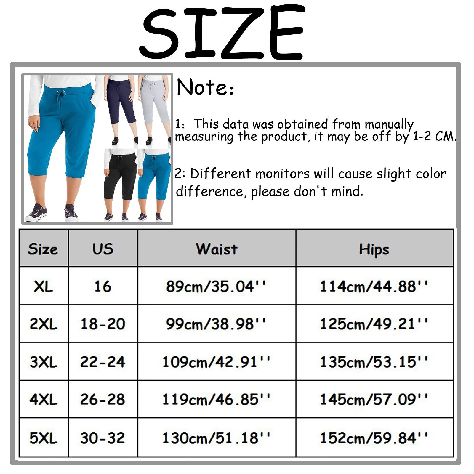 Women's Plus Size Drawstring Stretch Cropped Trousers Yoga Pants  Sweatpants, French Terry Capris, Women's Capri Pocket Sweatpant - AliExpress