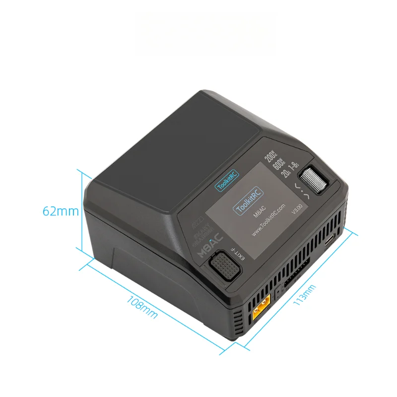 ToolkitRC M8AC 1-8S Lipo зарядное устройство, разрядное устройство переменного тока 200 Вт постоянного тока 600 Вт 20 А для LiHV Lipo батареи PD 65 Вт FPV модели автомобиля Запчасти thumbnail 3