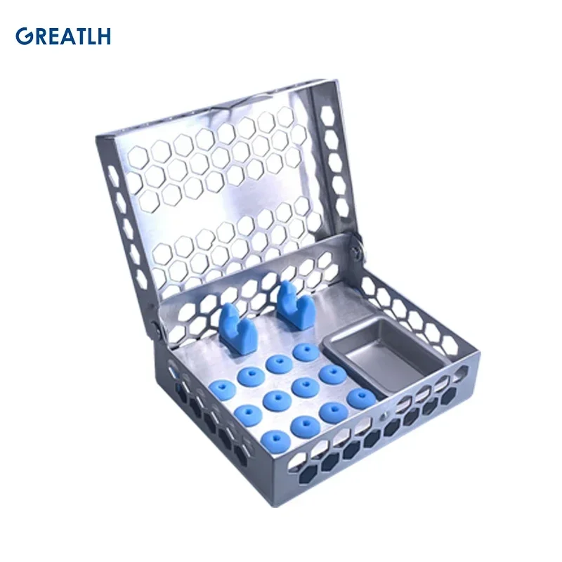 Planting Instrument Disinfection Box Sterilization Box Planting Drill Screwdriver Set Stainless Steel Dental Material