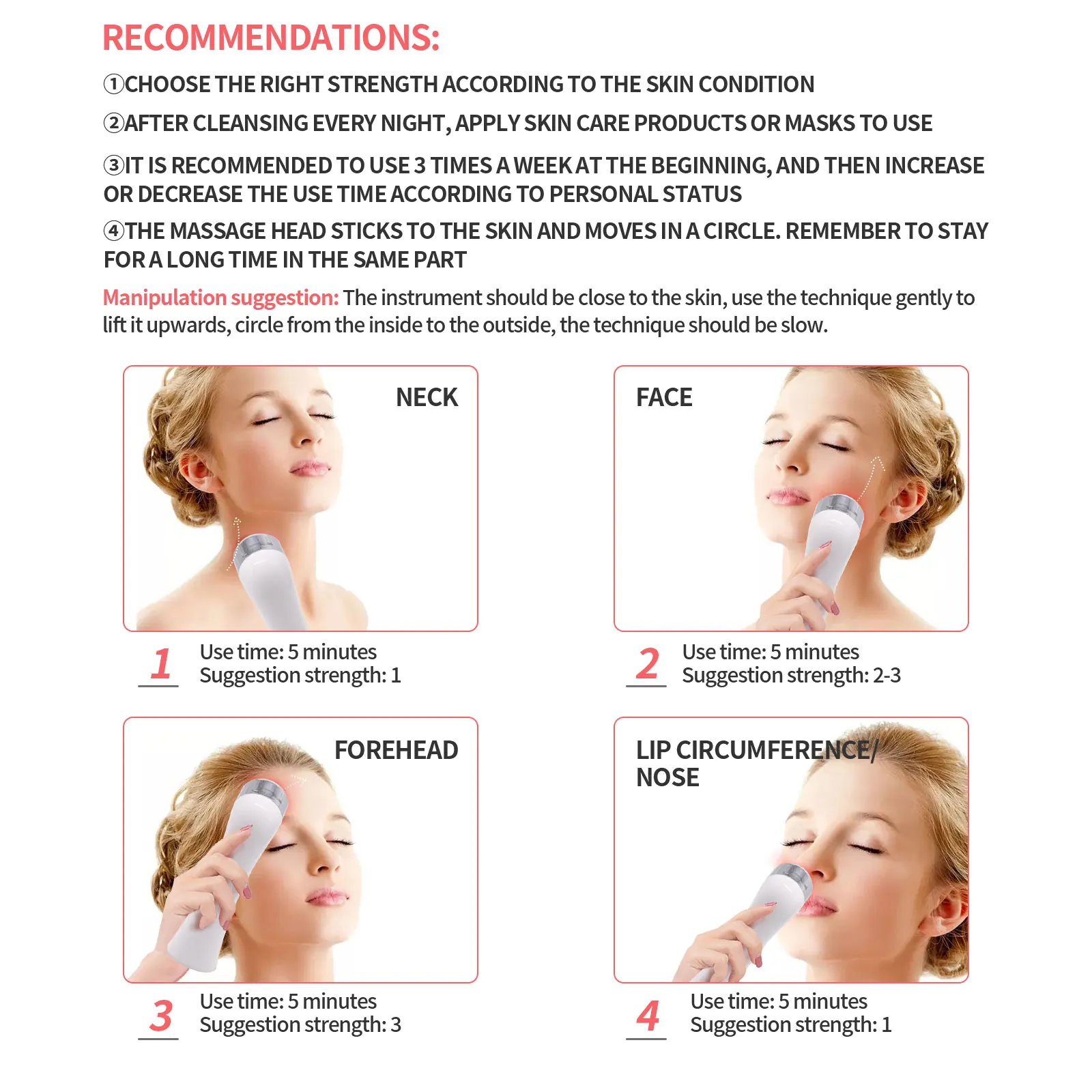 Rechargeable Handheld RF EMS LED Beauty RF Face Lift Machine