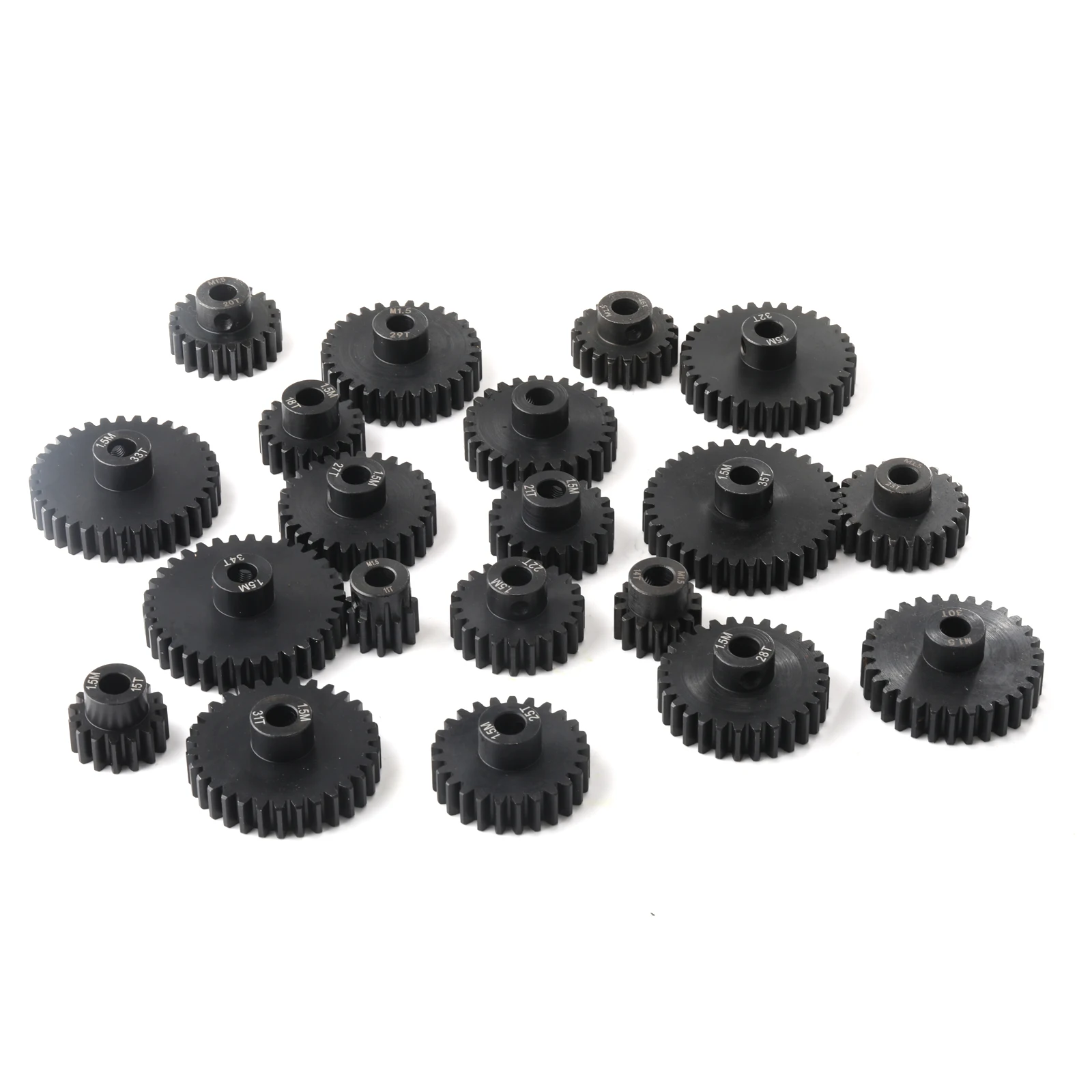 M1.5 8mm Pore Diameter Metal Gears for 1/5 1/8 1/10 RC Model Car Mini Motor Gear 11T 12T 13T 14T 15T 16T 17T 18T 19T 20T 21T 22T