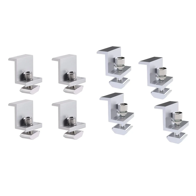 Kit Morsetto Terminale Supporto Modulo Solare 4 Pezzi Staffe Morsetto Bordo Pannello Solare Pannello Solare Regolabile, 30Mm