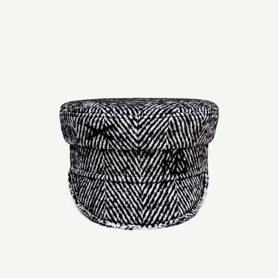 Women Newsboy Caps Wool Flat Visor Cap Autumn Winter Herringbone-wool Baker Boy Cap