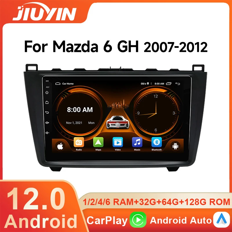 

JIUYIN TSL18 AI Voice Wireless CarPlay Android Auto Radio for Mazda 6 GH 2007 - 2012 4G Car Multimedia GPS 2din autoradio