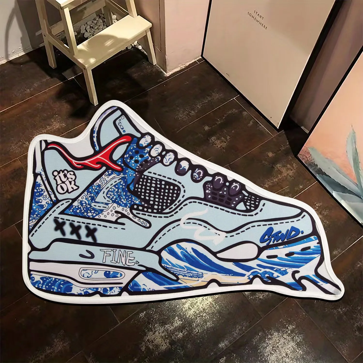 Sneaker Type Doormat Anti-skid Absorbent Bathroom Floor Mats Home Entrance Rugs Kitchen Living Room Carpet Outdoor Footpad