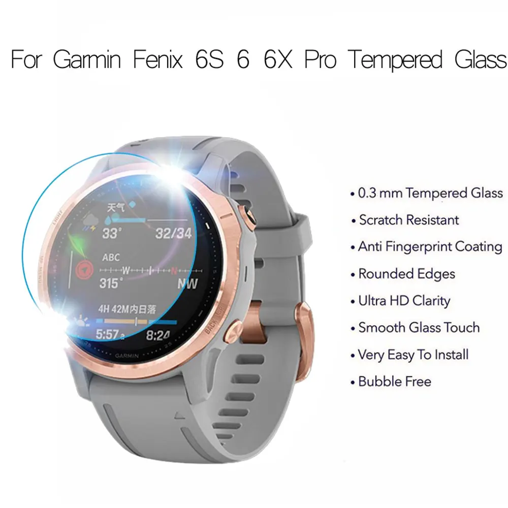 Ultra Clear Tempered Glass Watch Screen Protector Film - 3 Pack