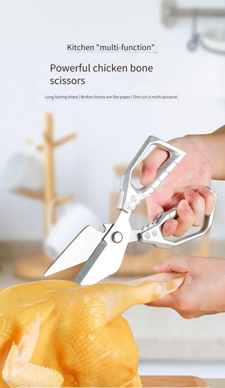 Description Picture 3 of itemNew Version Thickened Household Stainless Steel Multi-Function Heavy-Duty Poultry Shears, Kitchen-Specific Food Scissors,