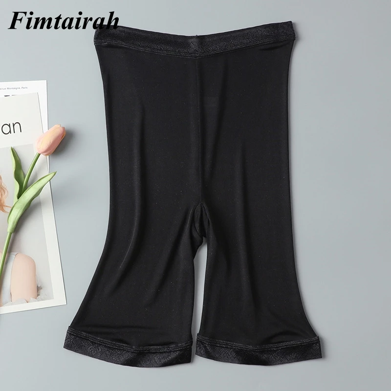 Fimtairah NaturalMulberry silk four-point pants leggings plus briefs-free silk safety pants panties Lace culottes