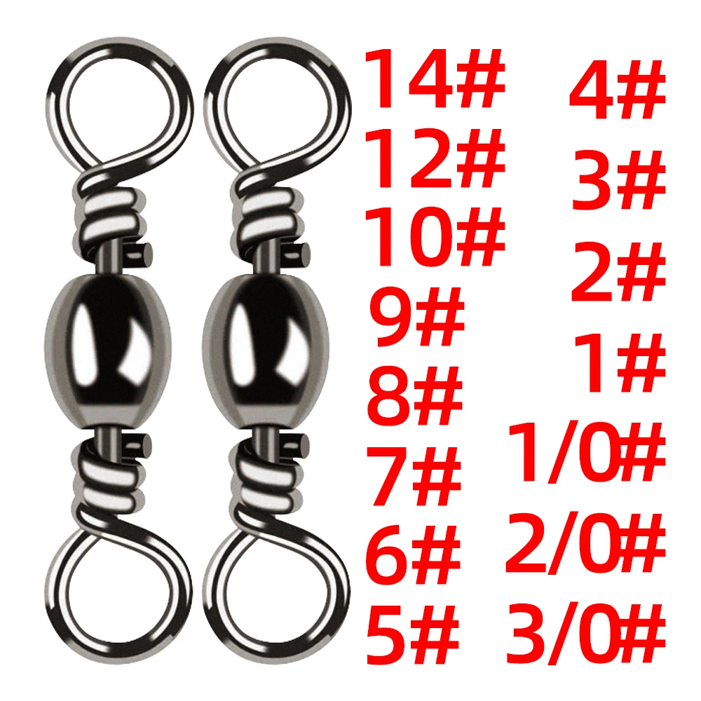 20/50pcs Bead Chain Swivels Stainless Steel Catfish Fsihing Gear 4 Ball 6  Ball