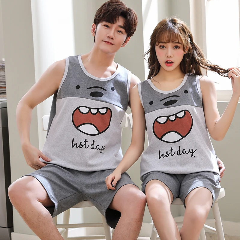 

High quality and high-quality 2023 women's pajamas, pure cotton, new popular home couple pajama set