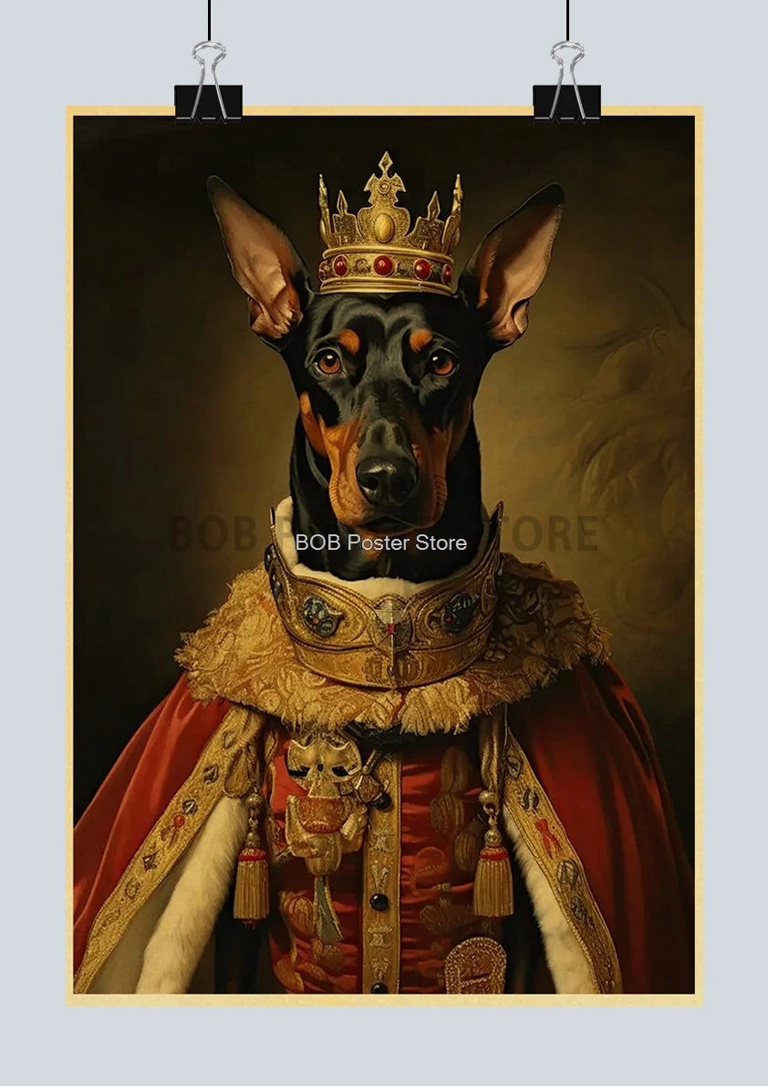 ヴィンテージのペットの高貴な肖像画のポスター、クラフトアート