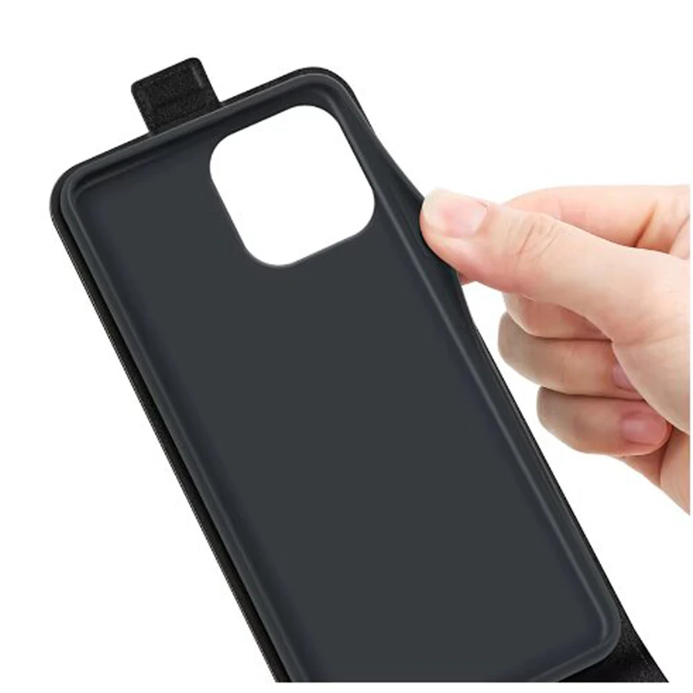 Elegant Magnetic Leather Vertical Flip Phone Case Cover with Clip Flap Design