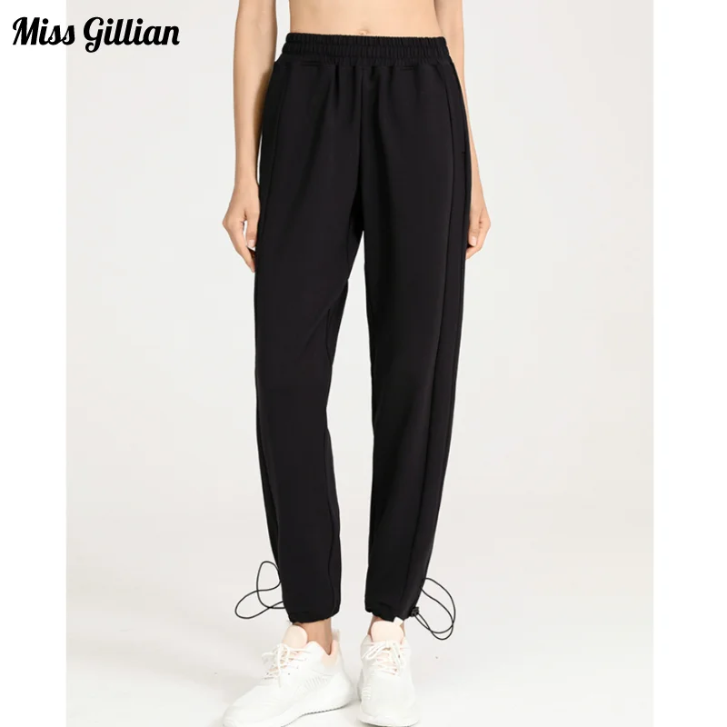 

High Waist Sweatpants Women Harem Pants Drawstring Solid Yoga Trousers Woman Clothes Fashion Loose Ribbed Basic Casual Pants