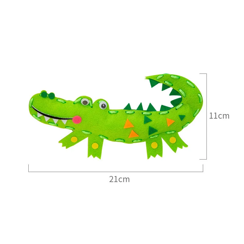 Cartoon Animal Sewing Craft Kit DIY Kids Keychain Craft Sew Set Educational Beginners Sewing Stuffed Felt Kit