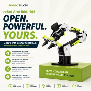 Braccio Robotico Open-Source reBot Arm B601-DM, Kit Motore, Kit Struttura Corpo, Kit Pinza Compatibile con ROS1/2 Isaac Sim LeRobot.