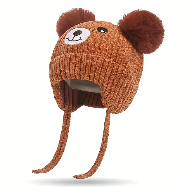 Kids Winter Warm Knitted Beanie Hat Pompom