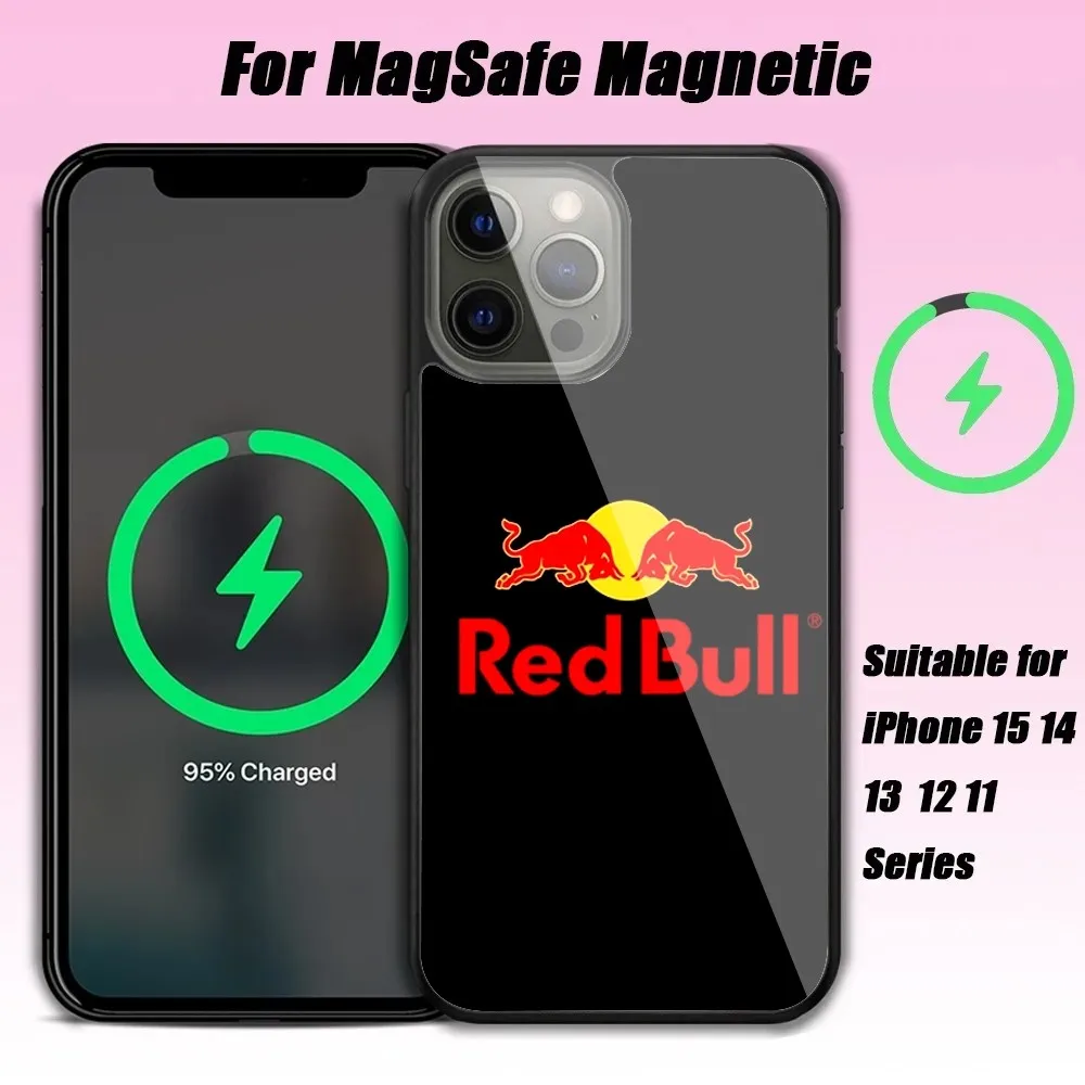 Чехол для телефона RED Energy Drink B-Bull IPhone 15 14 13 Pro Max 11 12 Mini Alex Mirror Magsafe, чехол с беспроводной зарядкой