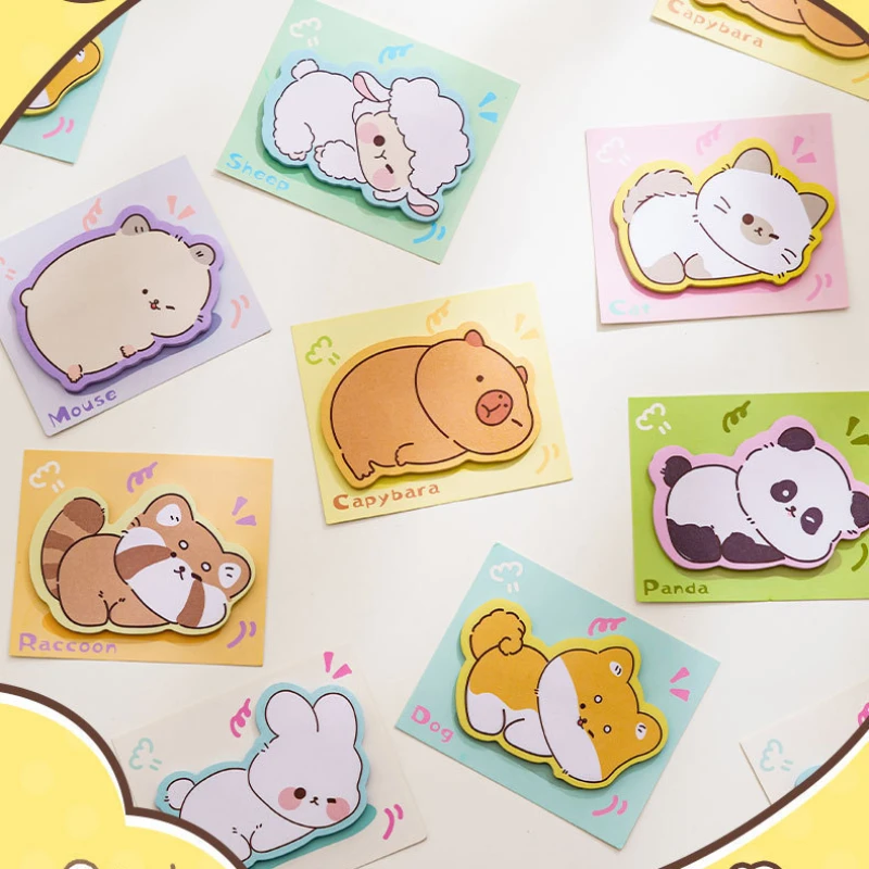 

4/8 Pcs Cute Cartoon Animals Sticky Notes Memo Pad Kawaii Panda Dog Cat Note Book Stickers Scrapbooking Kids Stationery