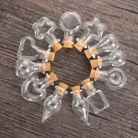 5pcs Mini Glass Cork Bottles Empty Sample Jars Wishing Bottle Wedding Home Decoration DIY Pendants Cork Stopper Storage Vial 2