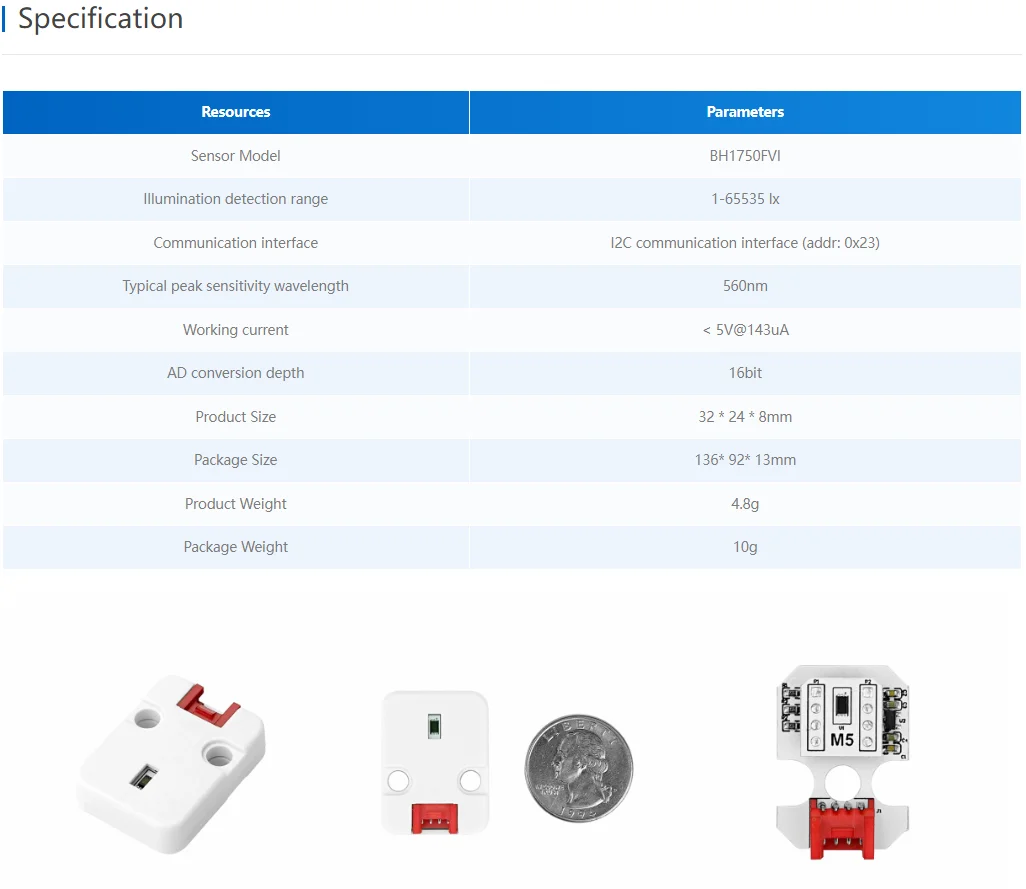 Official Dlight Unit - Ambient Light Sensor (BH1750FVI-TR)