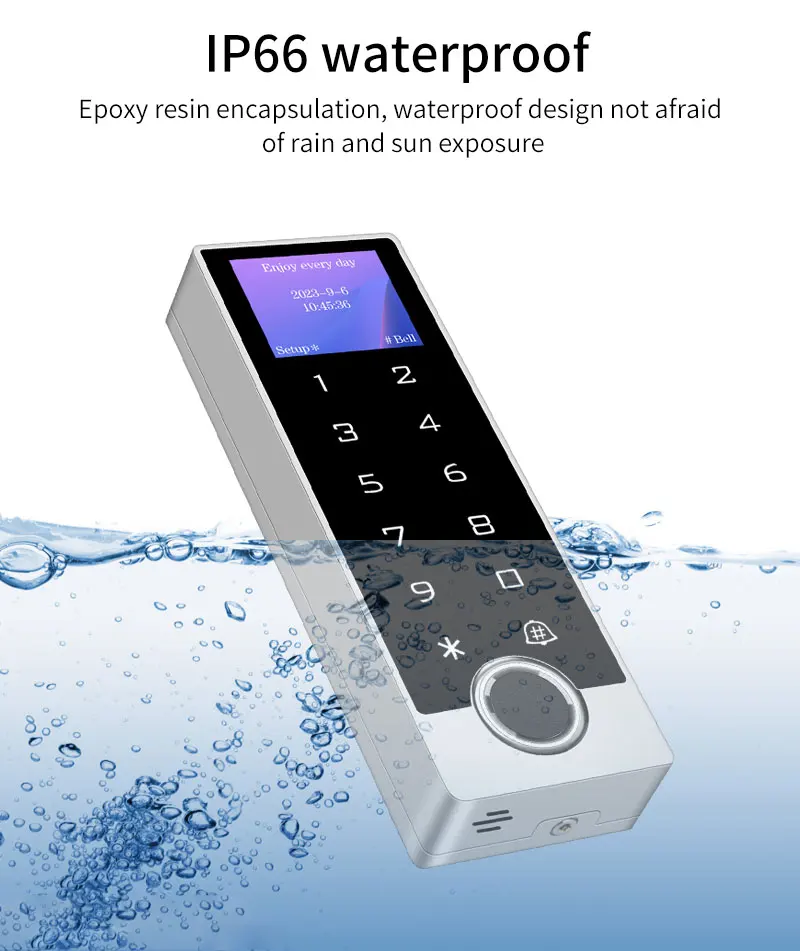 LCD Screen WIFI Tuya app Fingerprint Access Controller Keypad Waterproof RFID St