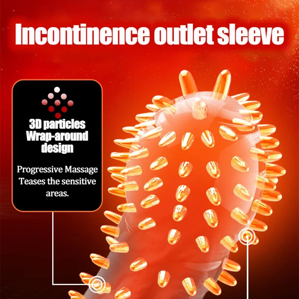 Extension Condoms Adult Sex Products Sensation Female G-spot Vaginal Stimulation Condoms Sophora Viciifolia Spike Penis Sleeve 3