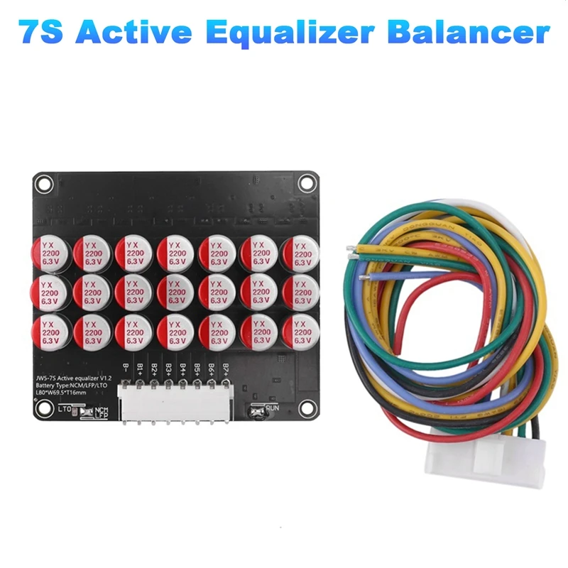 

7S Active Equalizer Balancer Lifepo4 Lipo LTO Battery Energy Equalization Capacitor BMS Board