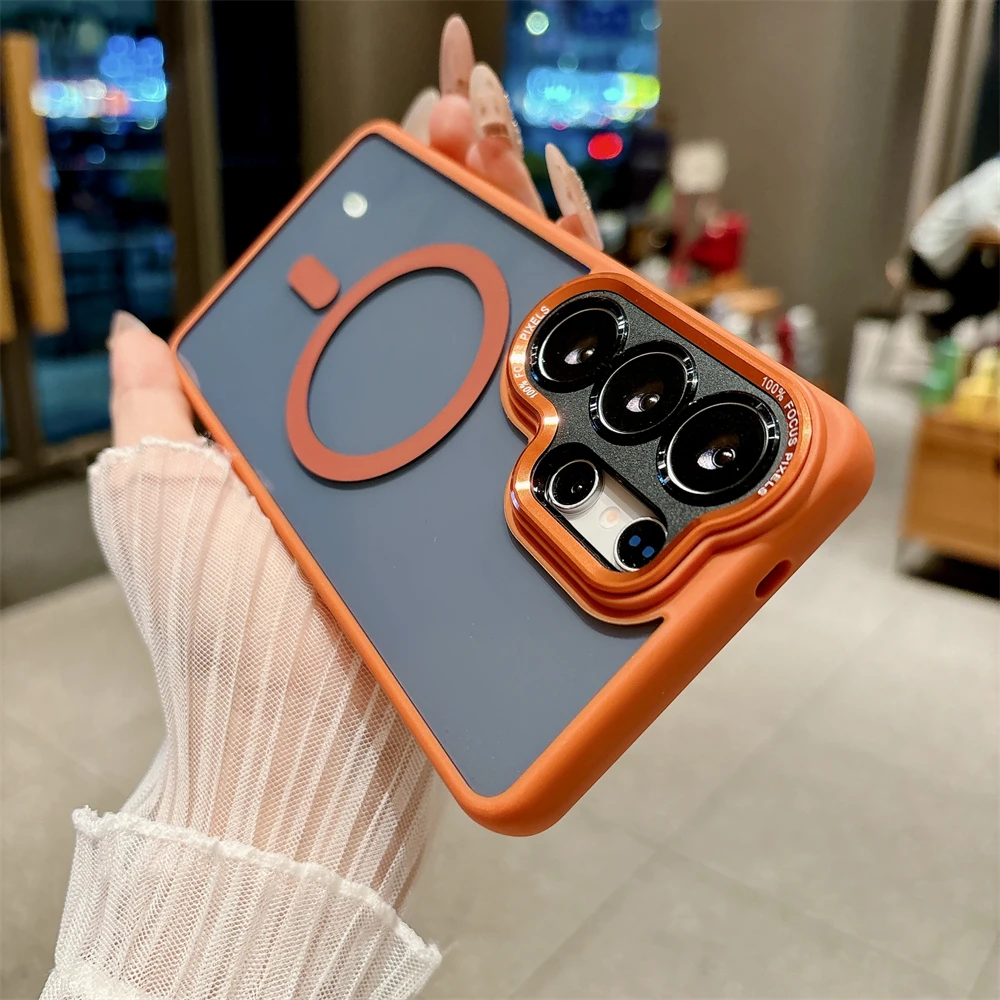 Crystal Clear Magnetic Acrylic Phone Case - Armor Shockproof Glossy Cover