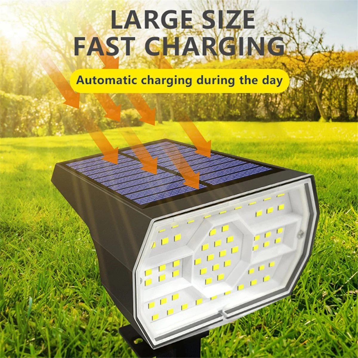 BAAU Solar Spot Light 56 LED Outdoor Solar Landscape Spotlights Waterproof 3 Modes Garden Light for Door Backyard Garage