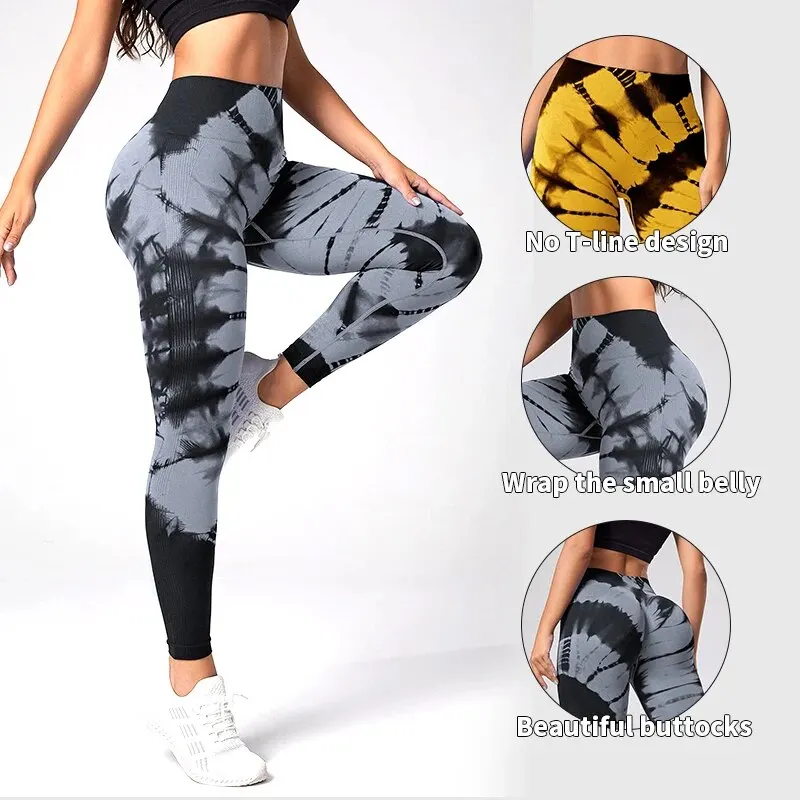 Seamless Leggings for Women Fitness Yoga Pants High Waist Tie Dye Legging Workout Scrunch Butt Lifting Sports Gym Tights Woman sports leggings yoga pants sports pants