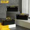 Deli 14/17 Inch Black Carrying Case Storage Durable Organizer Tools Packaging Box Multifunction Electrician Portable Tool Boxes 2