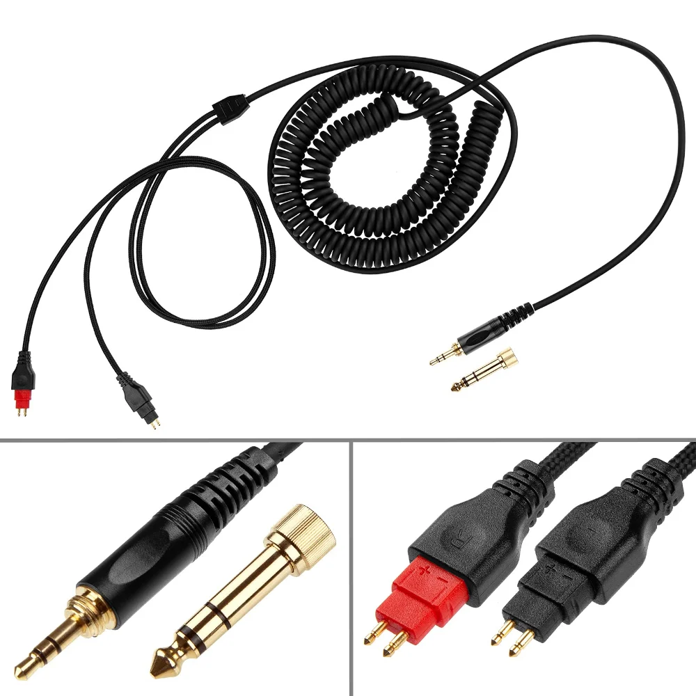 6.35mm Replacement Spring Coiled Cable For Sennheiser HD 660S2 660S 650 Massdrop 6XX 600 580 58X 565 545 535 525 265 Headphones