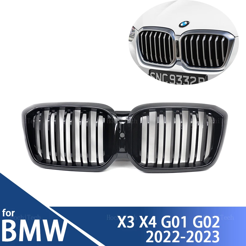 

Автомобильные аксессуары для BMW X3 X4 G01 G02 LCI 2022-2023, передний бампер, решетка с радиатором, двойная решетка, Спортивная решетка для гонок