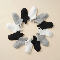 12 double summer children's socks smiling face simple thin breathable cotton socks 1-12 years old solid color boutique socks 2
