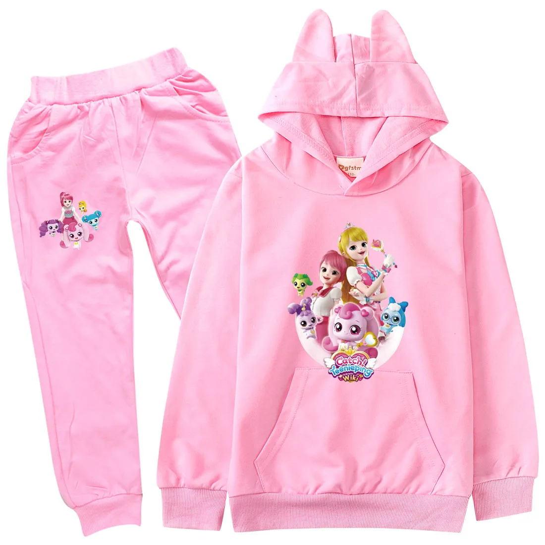 

Anime Catch Teenieping Clothes 캐치티니핑 Kids Cartoon Tini Ping Hoodies Pants 2pcs Sets Boys Cartoon Sportsuit Toddler Girls Outfits