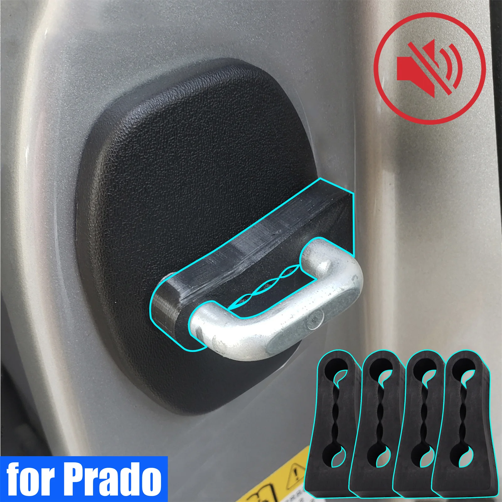Car Door Lock Damper For Toyota Land Cruiser Prado J120 J150 Soundproof Insulation Quiet Deaf Creaking Noise Seal Stopper
