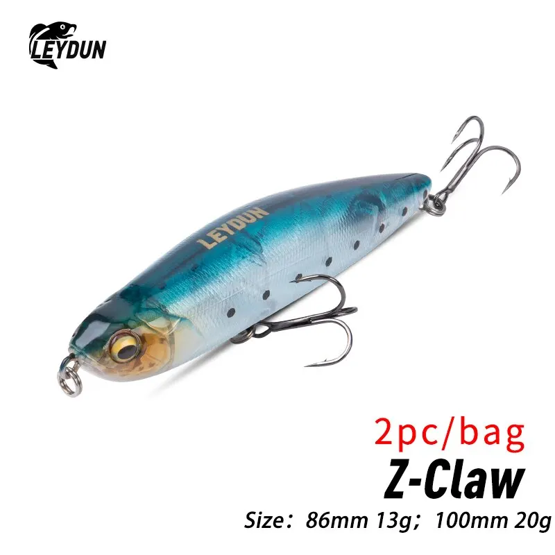 2pc Z-Claw Floating Pencil Fishing Lures 100mm 20g Stickbait Topwater  Surface Walk The Dog Hard Baits Wobblers For Bass Pike - AliExpress