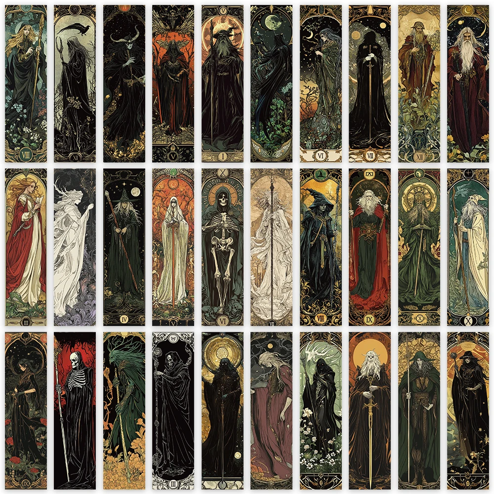 Aesthetic Darkness Magic Wizard Paper Bookmarks 30pcs Library Office Page Markings DIY Students Reader Page Markers bookmark page holder bookmarks stationery supplies paper bookmark