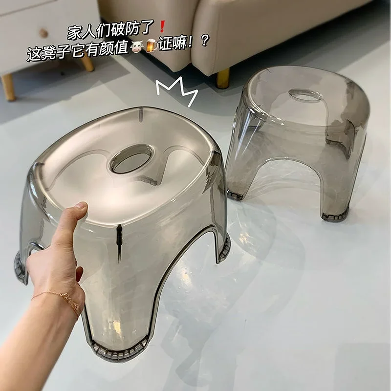 Acrylic Transparent Small Stool Home Changing Shoe Stool Creative Coffee Table side ins Plastic Stools Ottomans Nordic Chair