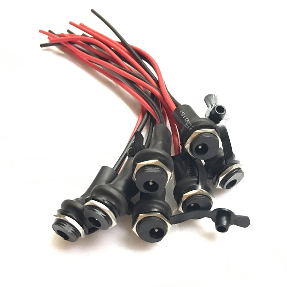 

5521 5.5 x 2.1mm DC Power Socket Threaded Female Connector Adapter Round hole with cover Charger Cable dustproof accessories