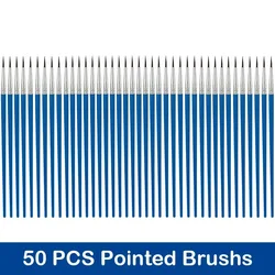 Premium Nylon Hair Paint Brush Set - Versatile Round and Flat Brushes for Oil, Acrylic, and Watercolor Painting (10/20/50 Pieces) (50 PCS Pointed Brush)