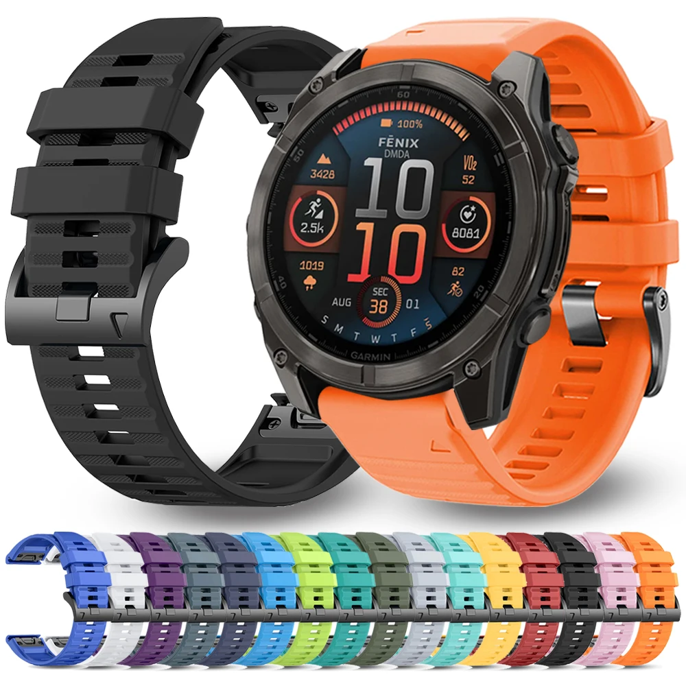 Enhanced Silicone QuickFit Strap - 26mm 22mm Adjustable Watch Band Bracelet